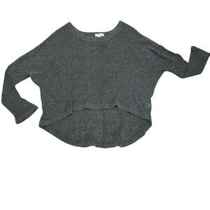 Tokyo Darling Oversized High Low Long Sleeve Sweater Gray Size Large